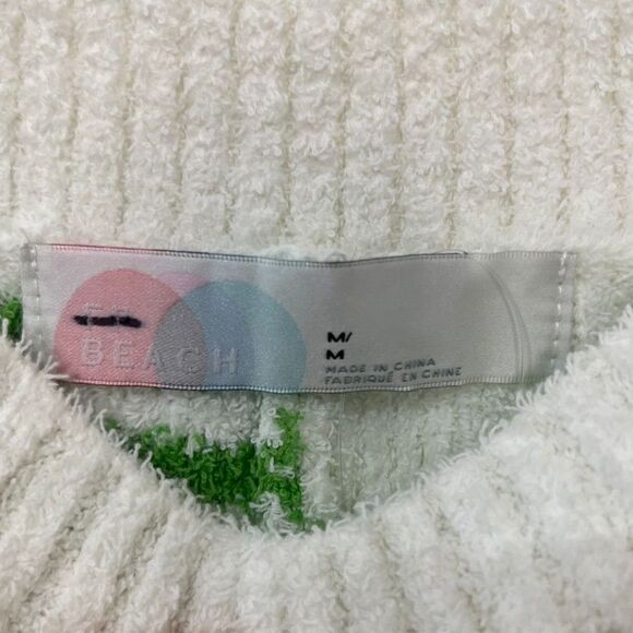 FREE PEOPLE BEACH Orlanda Stretch Sweater Knit Micro Shorts Green Stripe SZ M - Picture 6 of 6